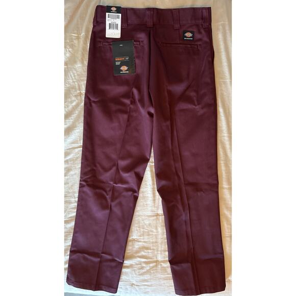 NWT Dickies Skateboarding Mens 30x32 Pants Maroon Burgundy Regular Fit New - Picture 3 of 8